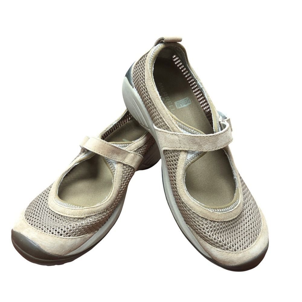 Merrell Encore Strap Deep Tan Womens 8 Excellent Mesh Suede Mary Jane Gorpcore